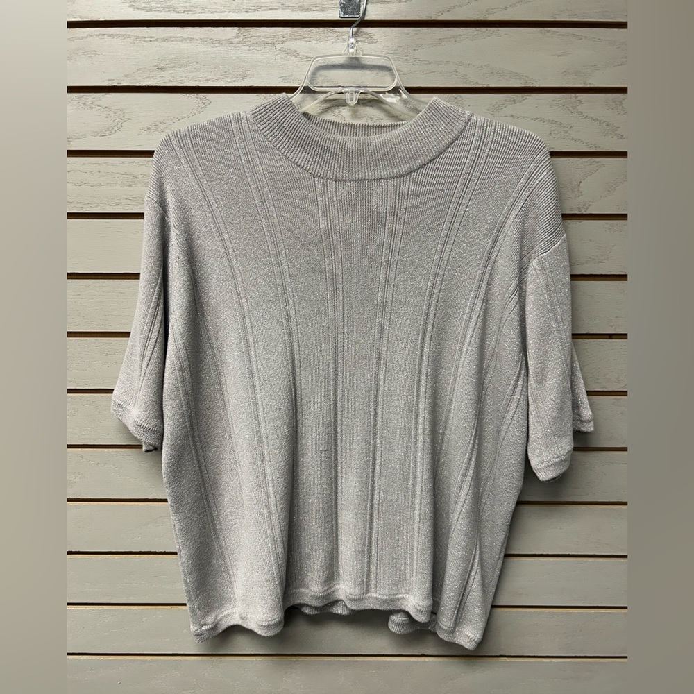 Gray Ribbed Women's Top
